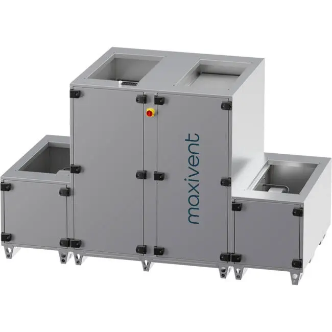 Centrales de traitement d'air Maxivent WTW avec échangeur à contre-courant 5 000 m³/h, montage vertical à droite - PHE 5000 V OOJR T