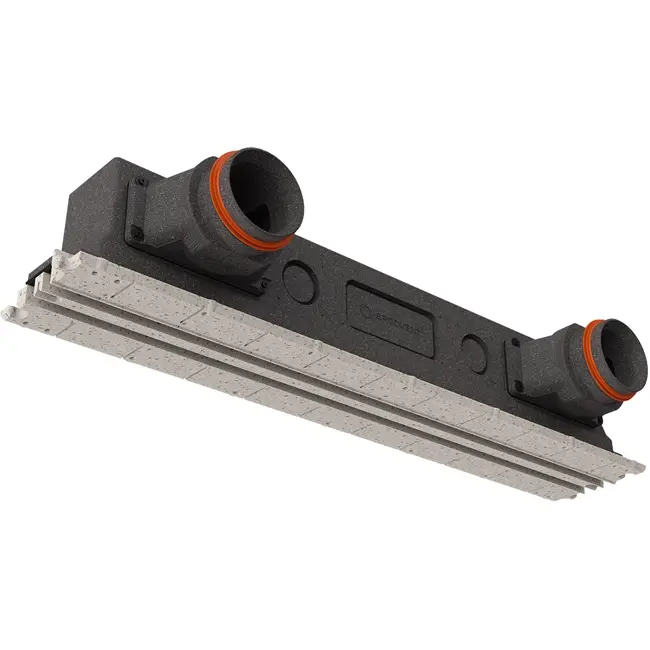 Grille linéaire sans cadre encastrable Ergovent 1050 mm avec diamètre de raccordement de 125 mm - climatisation - 2 fentes