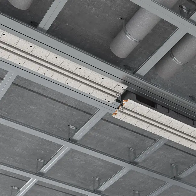 Grille linéaire sans cadre encastrable Ergovent 1050 mm avec diamètre de raccordement de 125 mm - climatisation - 2 fentes