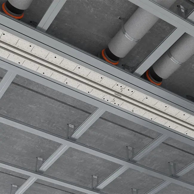 Grille linéaire sans cadre encastrable Ergovent 1050 mm avec diamètre de raccordement de 125 mm - climatisation - 2 fentes