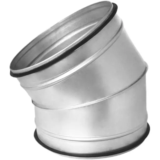 Coude spiralé rond 30° Ø 250 mm pour conduit rigide galvanisé