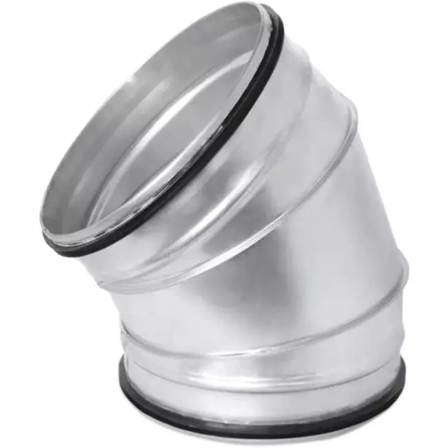 Coude spiralé rond 45° Ø 315 mm pour conduit rigide galvanisé