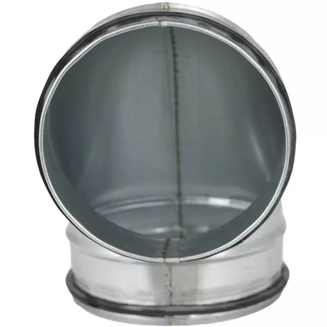 Coude spiralé court rond 90° Ø 150 mm pour conduit rigide galvanisé