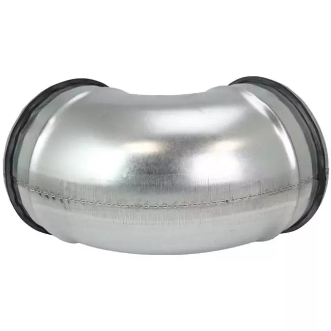 Coude spiralé court rond 90° Ø 150 mm pour conduit rigide galvanisé