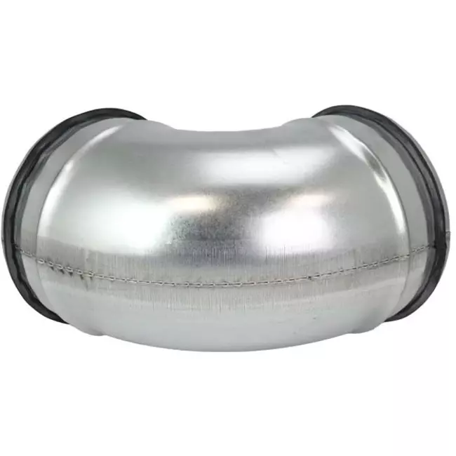 Coude spiralé court rond 90° Ø 80 mm pour conduit rigide galvanisé