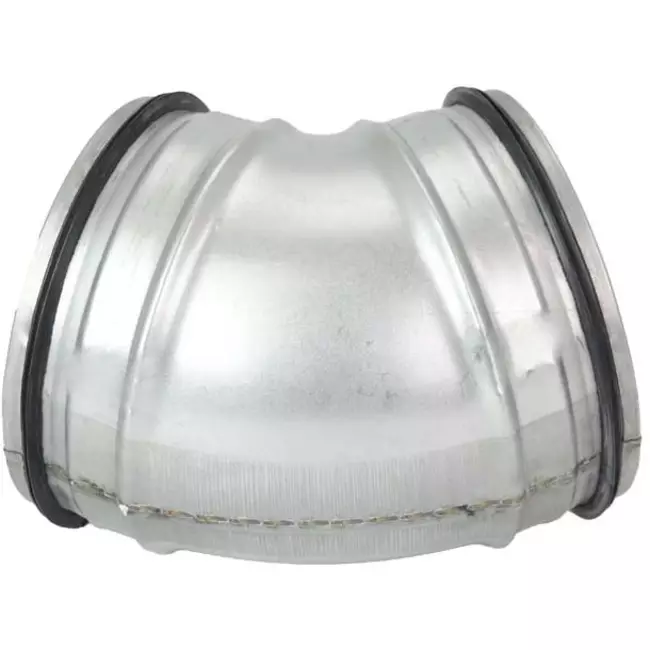 Coude spiralé court rond 45° Ø 100 mm pour conduit rigide galvanisé