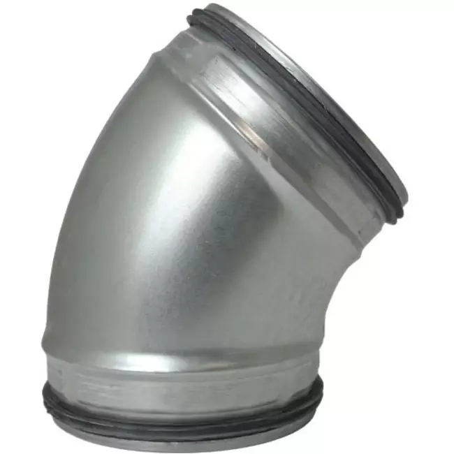 Coude spiralé rond 45° Ø 160 mm pour conduit rigide galvanisé