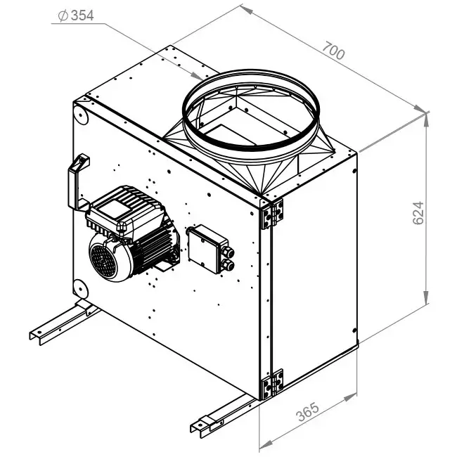 Ventilateur de caisson débit d'air extérieur du moteur - MPS 315 EC 30