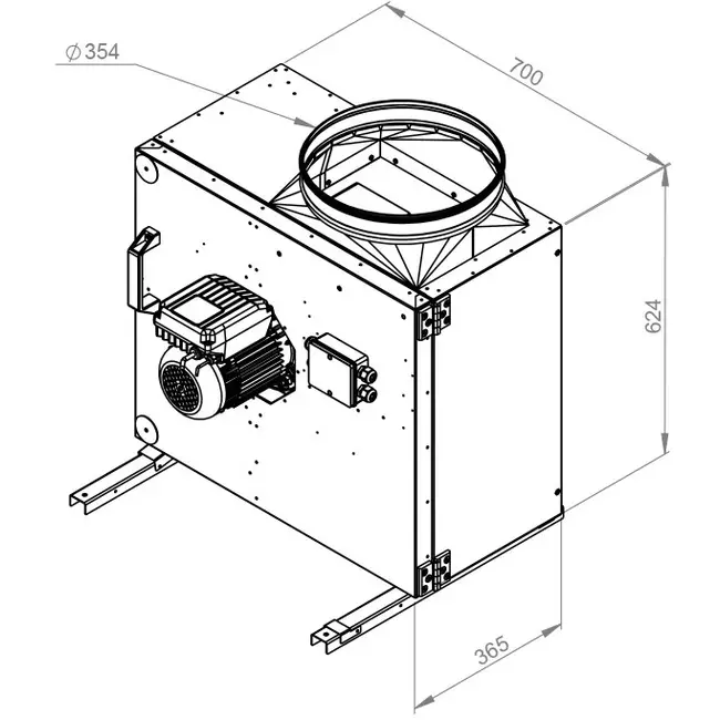 Ventilateur de caisson débit d'air extérieur du moteur - MPS 355 EC 30