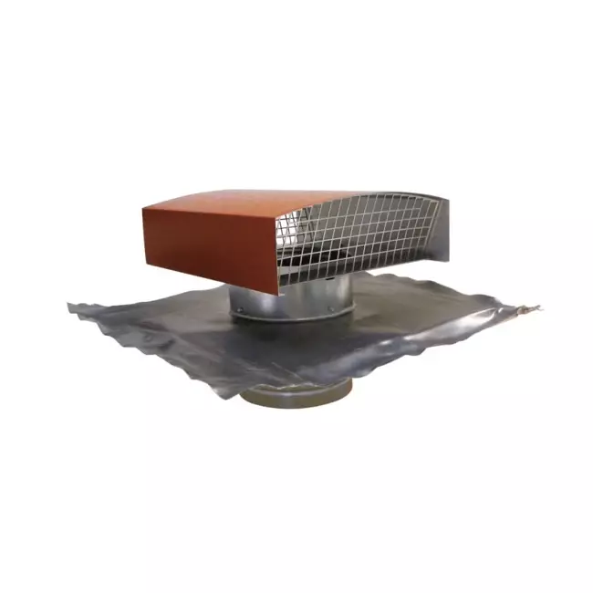 Terminal de toit Econox CTM Ø 125 mm aluminium rouge avec couvercle