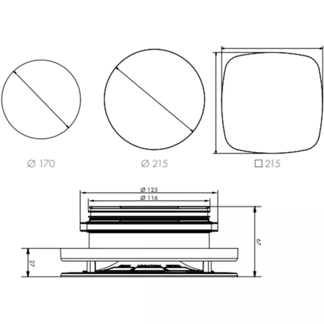 Vent-Axia Uniflexplus RVV 125 mm bouche vmc réglable - blanc