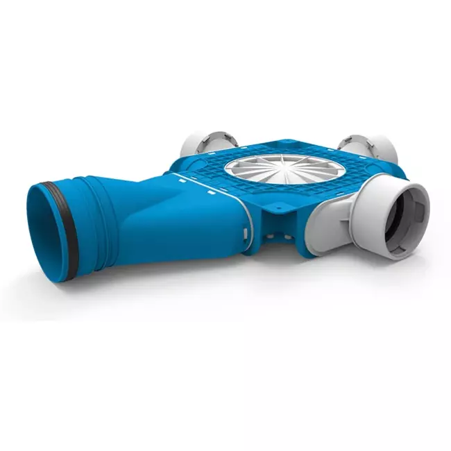 Diffuseur combiné Vent-Axia Uniflexplus 3x Ø90mm avec embout horizontal Ø125mm