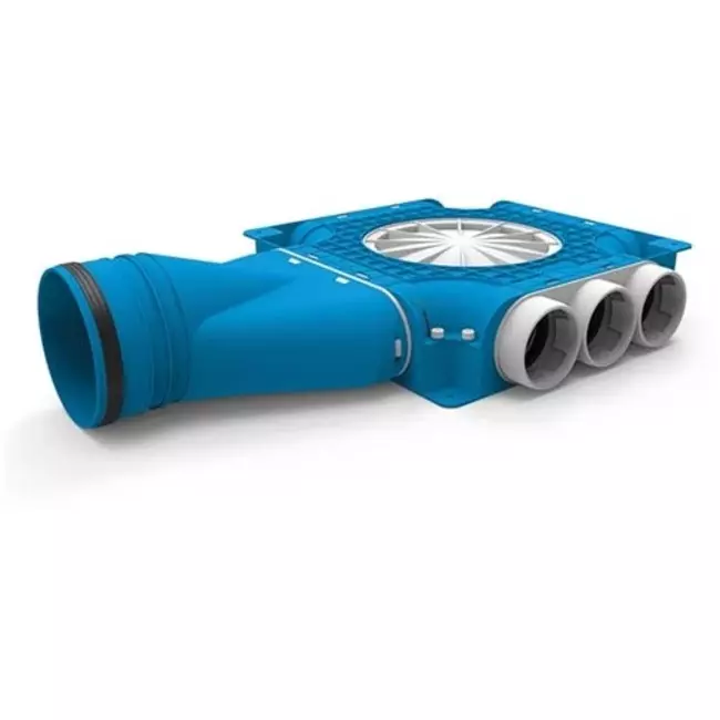 Diffuseur combiné Vent-Axia Uniflexplus 9x Ø69mm avec embout horizontal Ø125mm