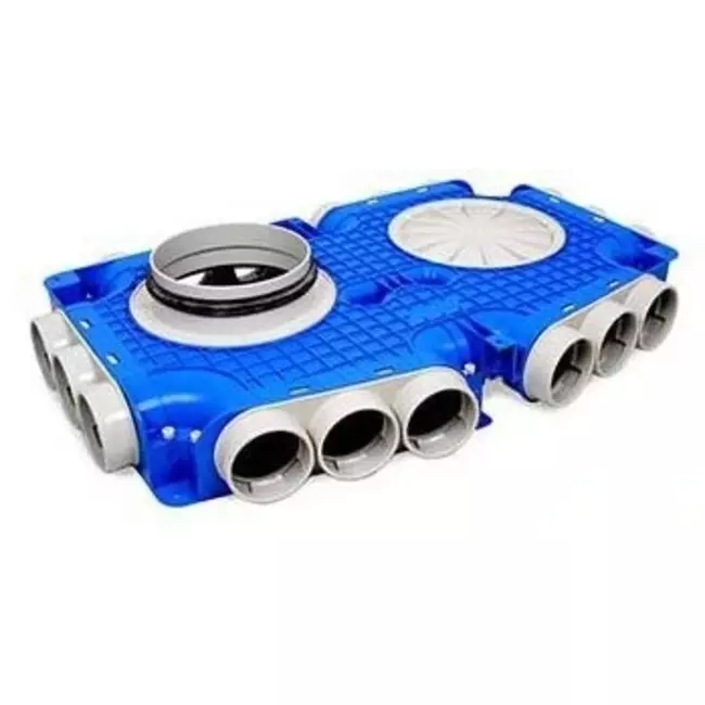 Diffuseur combiné Vent-Axia Uniflexplus 18x Ø69mm avec raccordement latéral et embout Ø180 mm