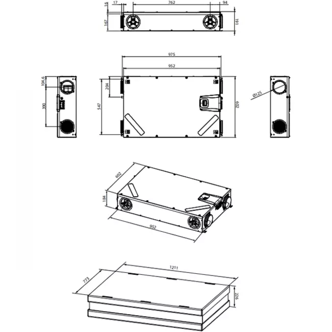 Récupérateur de chaleur compact Vasco D150 - 150 m³/h