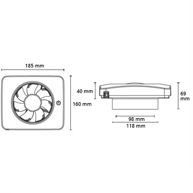 Vmc salle de bain Svensa PureAir avec capteur d'odeurs 100-125mm