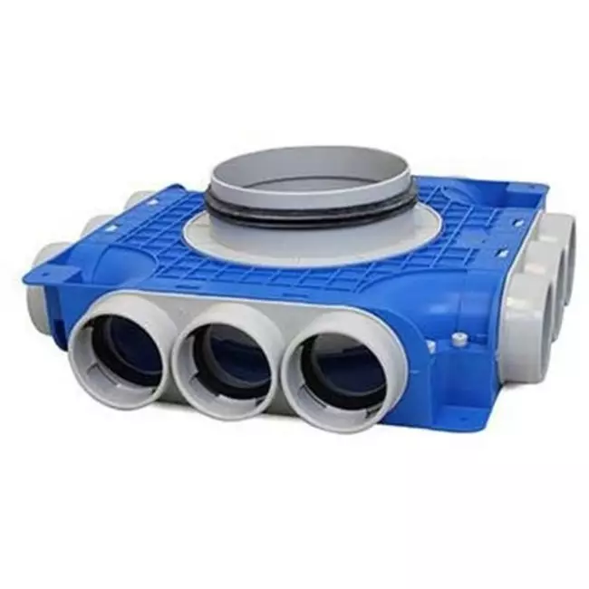Boîte de sous-distribution Vent-Axia Uniflexplus 12x Ø69mm raccordement latéral avec embout Ø180mm