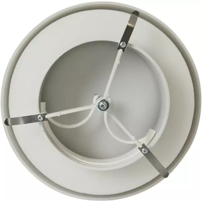 Bouche de soufflage plastique 125 mm RAL 9003 avec clips à ressorts et déflecteur - VST125