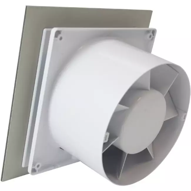 Air Roxy vmc salle de bain avec diamètre de raccordement 125 mm avec minuterie - front doré en aluminium
