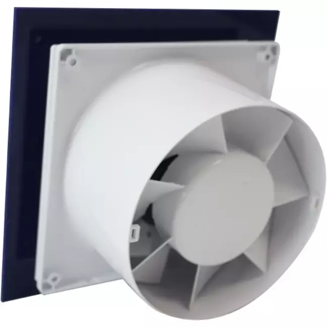 Air Roxy vmc salle de bain avec diamètre de raccordement 100 mm - front en plastique bleu
