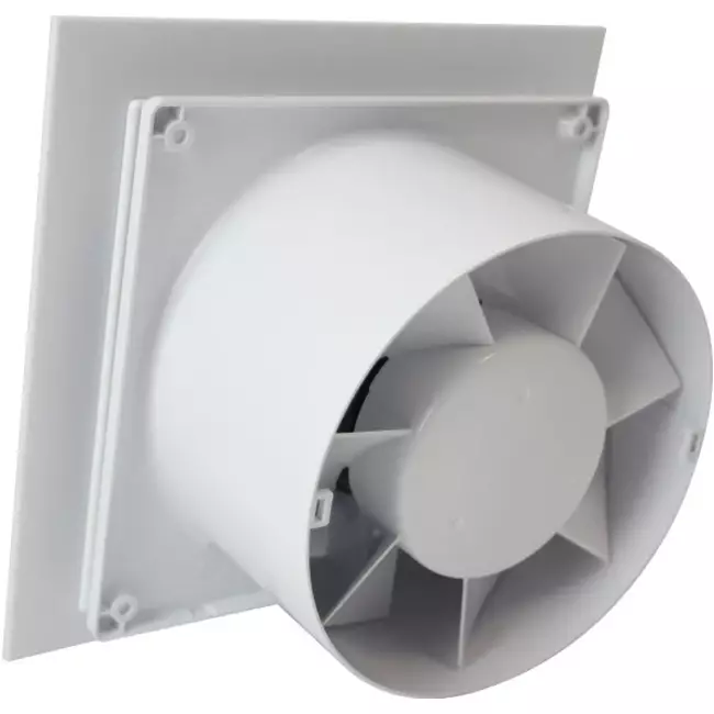 Vmc salle de bain Ø 100 mm - front en plastique blanc brillant
