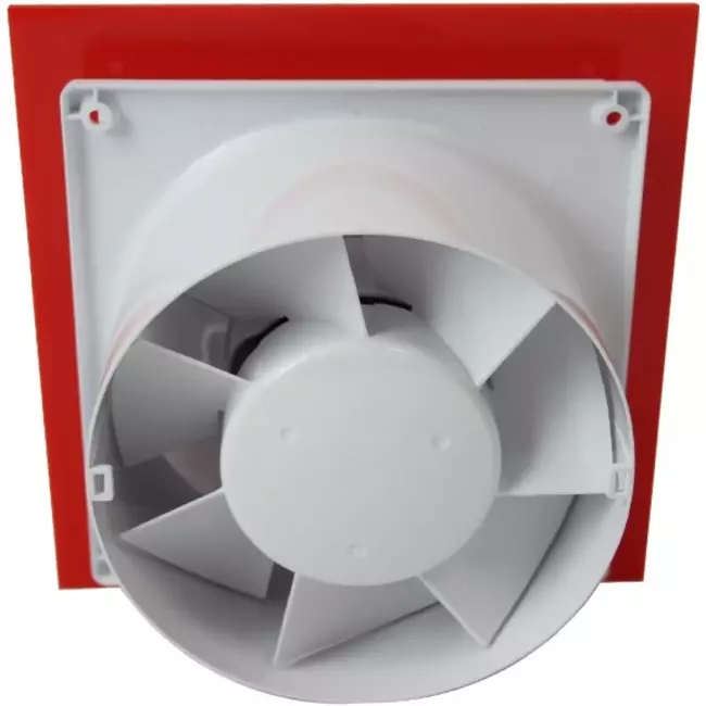 Air Roxy vmc salle de bain avec diamètre de raccordement 125 mm - front en plastique rouge