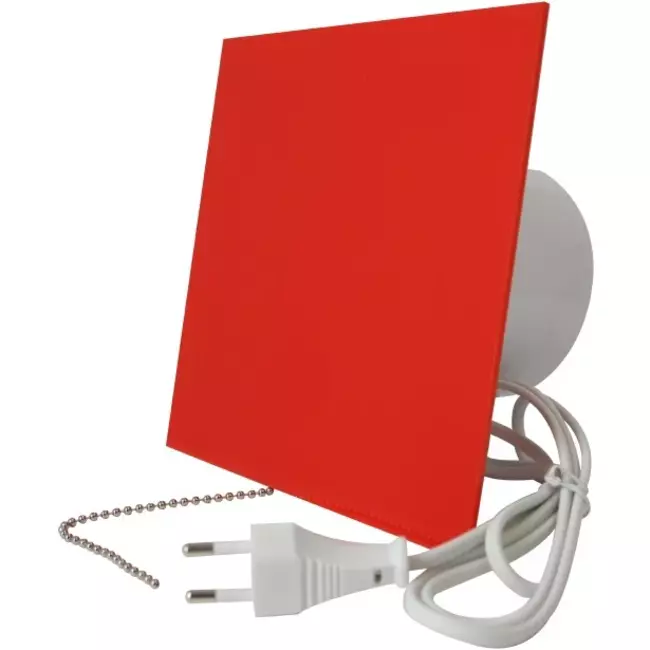 Air Roxy vmc salle de bain avec diamètre de raccordement 100 mm avec cordon de tirage et fiche - front en plastique rouge