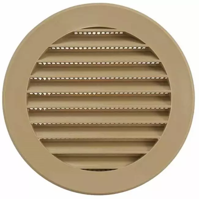 Grille à ailettes diamètre 100 mm beige - VR100Y