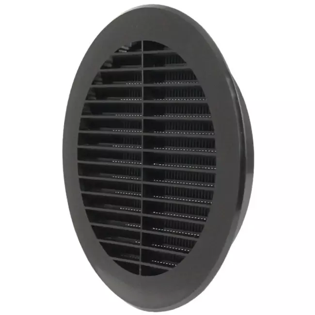 Grille à ailettes diamètre 150 mm noir - VR150M