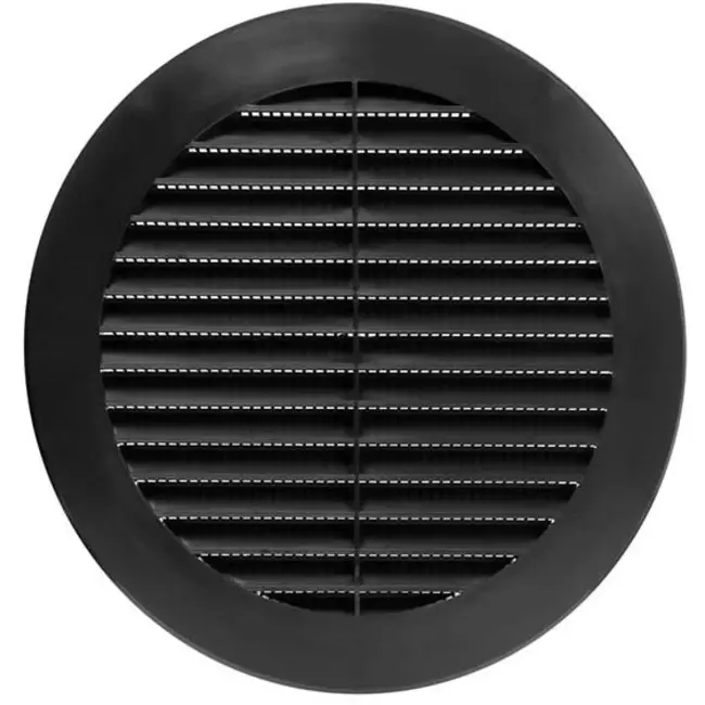 Grille à ailettes diamètre 150 mm noir - VR150M
