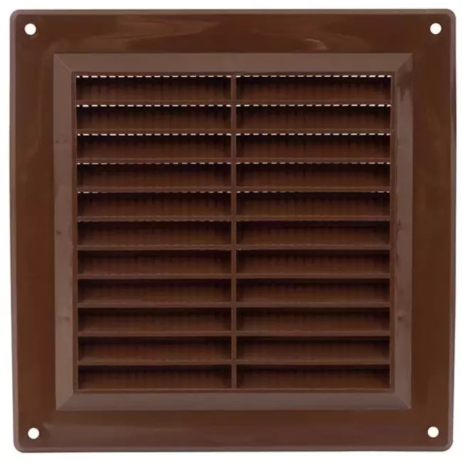 Grille de ventilation carrée grillagée 150 x 150 mm marron - VR1550B
