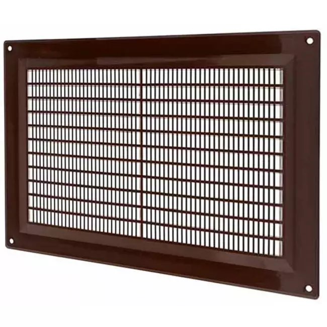 Grille de ventilation rectangulaire grillagée 250 x 170 mm marron - VR2517B