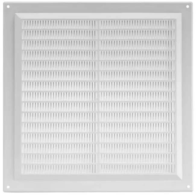 Grille de ventilation carrée grillagée 250 x 250 mm blanc - VR2525