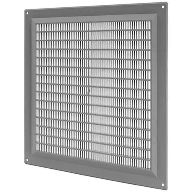 Grille de ventilation carrée grillagée 250 x 250 mm gris