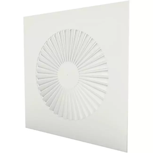 Diffuseur à jet hélicoïdal carré 594x594 avec ailettes Ø350mm