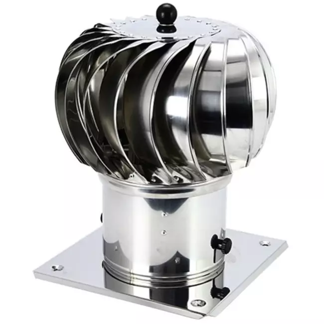 Tourelle de ventilation alimentée par le vent Cowl 250 mm en acier inoxydable avec solin de toit incluse - 180m3/h