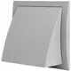 Grille de façade avec clapet anti-retour 190x190 mm diamètre 125 mm gris - ND12FVP