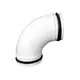 Coude à 90 degrés blanc diamètre 125 mm métal - RAL 9010