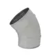 Coude spiralé rond 45° Ø 125 mm pour conduit rigide galvanisé - sur mesure RAL7035