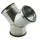 Pièce en Y 45° Ø 80 mm - 80 mm pour conduit rigide galvanisé