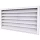 Grille murale extérieure 500x300 aluminium avec ailettes fixes - couleur mixte RAL 9003