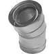 Coude concentrique 30° de 80 - 125 mm de diamètre I316L/I304 (D0,5/0,6) (avec caoutchouc d'étanchéité pour conduit interne)