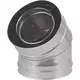 Coude concentrique 45° de 80 - 125 mm de diamètre I316L/I304 (D0,5/0,6) (avec caoutchouc d'étanchéité pour conduit interne)