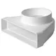 Plastique rectangulaire coude vertical 90° Ø125mm - 220x90mm KLD29-125