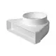 Coude vertical rectangulaire en plastique à 90° Ø 100 mm 220 x 55 mm KLD25-100