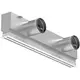 Grille linéaire en aluminium avec 2 déflecteurs réglables – 2000 mm – RAL 9016 + plénum isolé avec registre de régulation du débit d'air