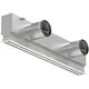 Grille linéaire en aluminium avec 3 déflecteurs réglables – 1 250 mm – RAL 9010 + plénum isolé avec registre de régulation du débit d'air