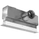 Grille linéaire en aluminium avec 1 grille de diffusion réglable – 500 mm – RAL 9016 + plénum isolé avec registre de régulation du débit d'air
