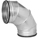 Coude spiralé rond 90° Ø 315 mm pour conduit rigide galvanisé