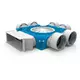 Diffuseur combiné Vent-Axia Uniflexplus 6x Ø90mm pour gaine plate galvanisée 220x80mm